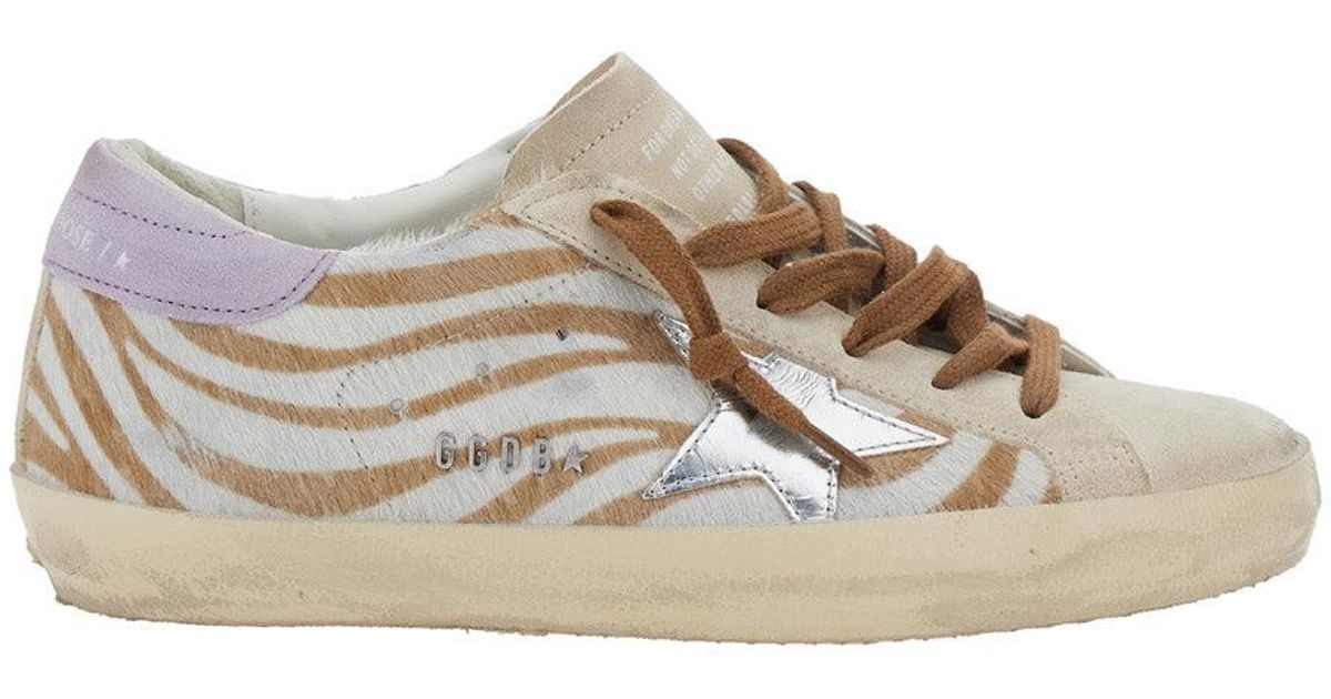 Golden Goose 'Superstar' Low Top Sneakers With Glittered Golden Goose 'Superstar' Low Top Sneakers With Glittered