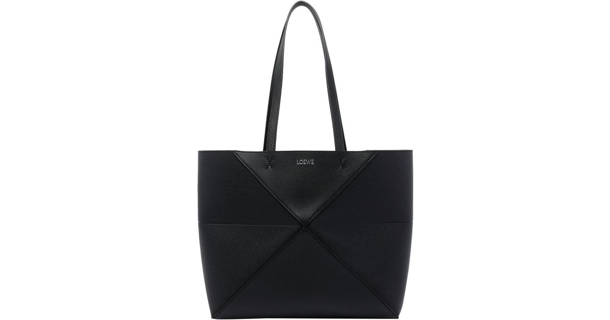 Loewe Medium Horizontal Puzzle Tote Bag in Black | Lyst