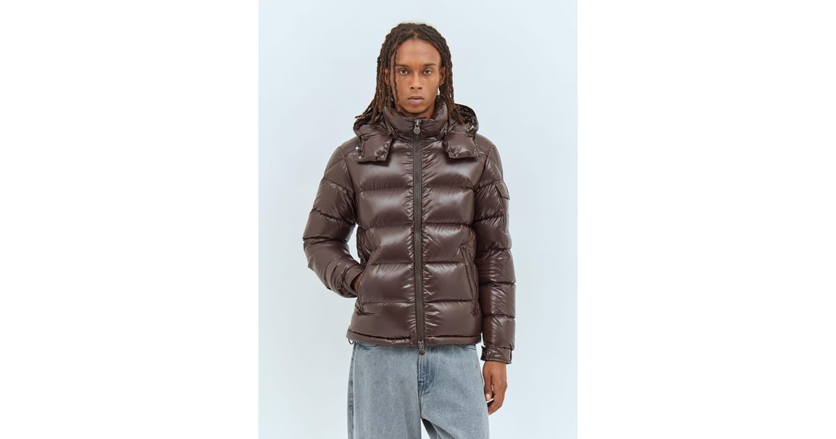 Moncler Maya Short Down Puffer Jacket in Brown for Men | Lyst Moncler Maya Short Down Puffer Jacket in Brown for Men | Lyst