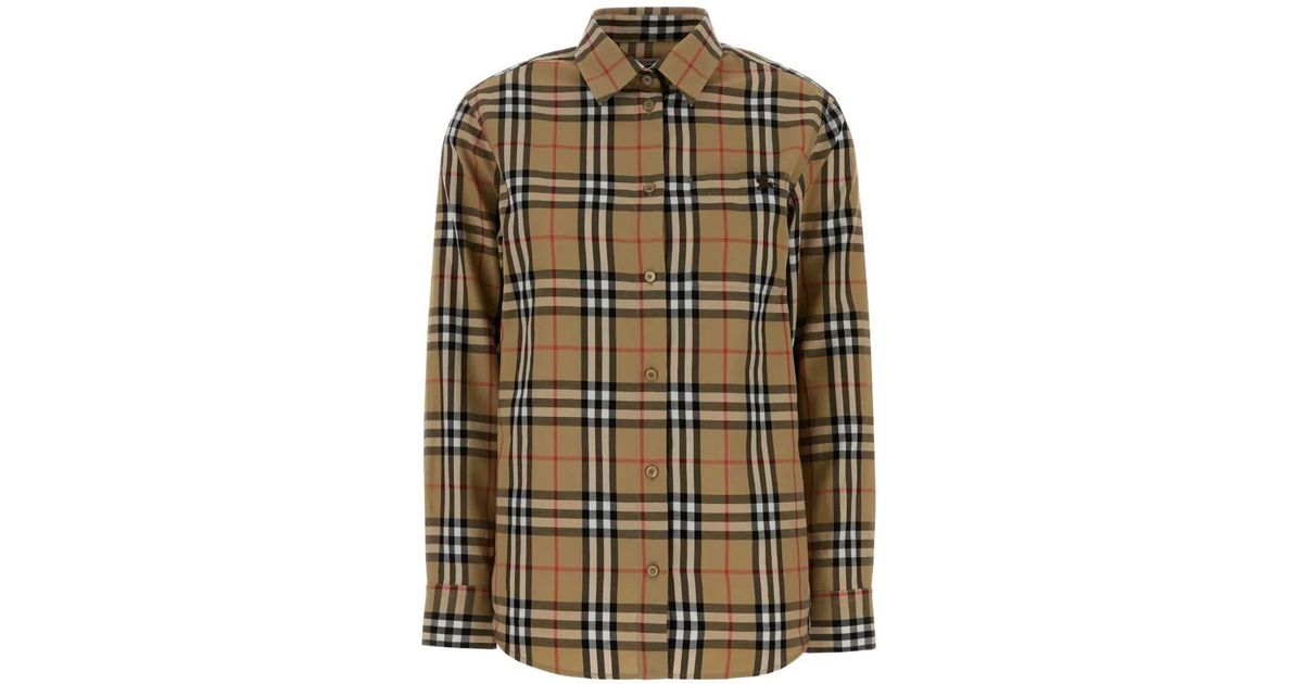 Burberry Embroidered Check-pattern Shirt | Lyst