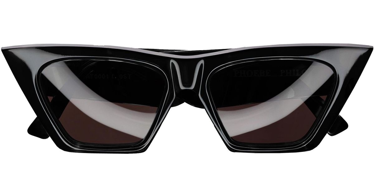 Phoebe Philo Peak Sunglasses in Black | Lyst