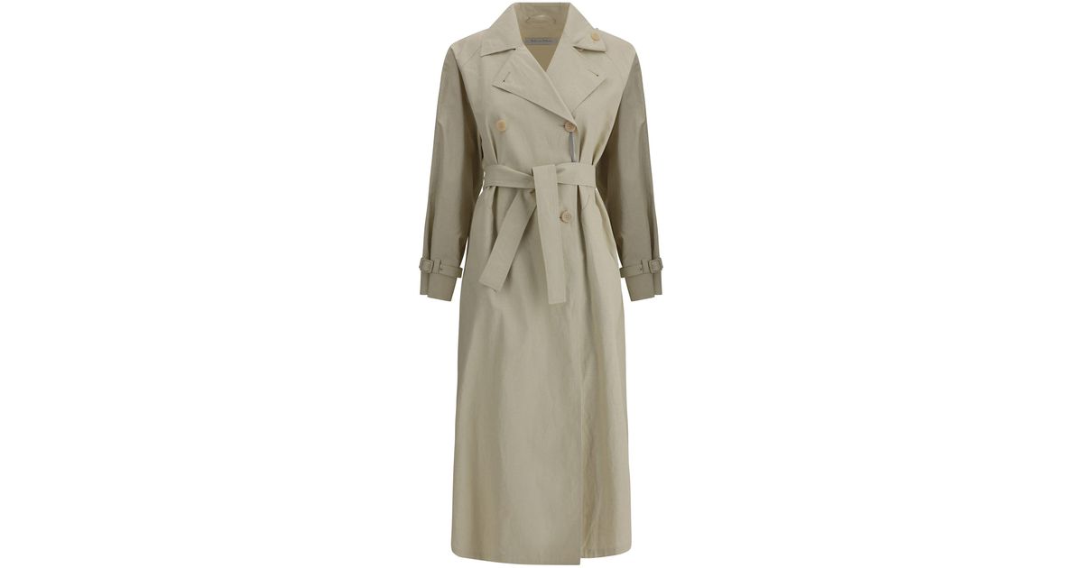 トレンチコート Max Mara Sand Linen Ronco Trench Coat Max Mara Sand Linen Ronco Trench Coat in Natural | Lyst