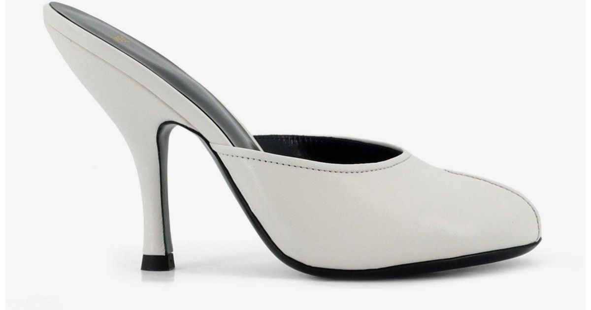 Jude Leather Date Mule Sandals in White | Lyst