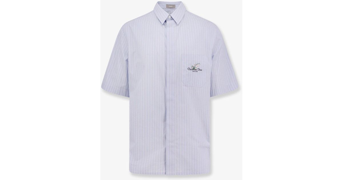 Dior Dior Striped Cotton Shirt in Purple for Men | Lyst