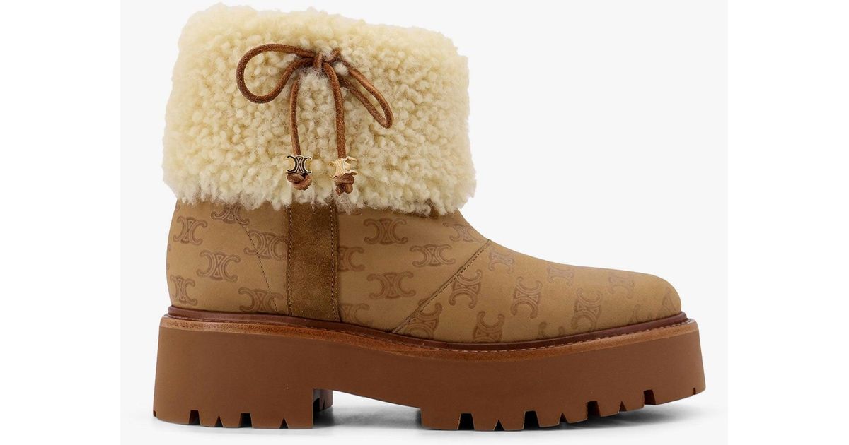 Celine Boots in Natural | Lyst