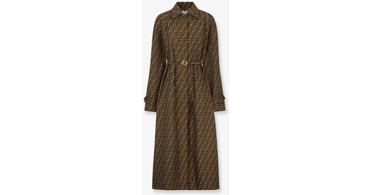 Fendi Trench in Natural | Lyst