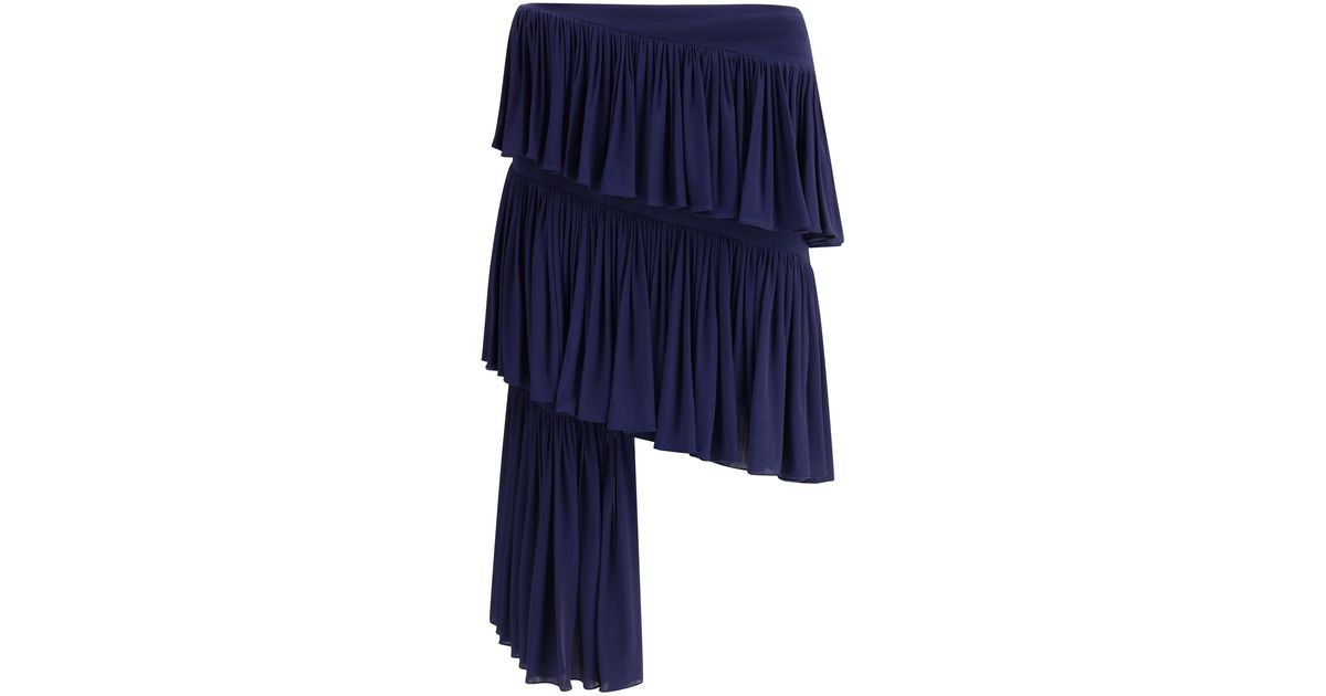 Alaïa Alaã¯A Asymmetrical Spiral Skirt in Blue | Lyst