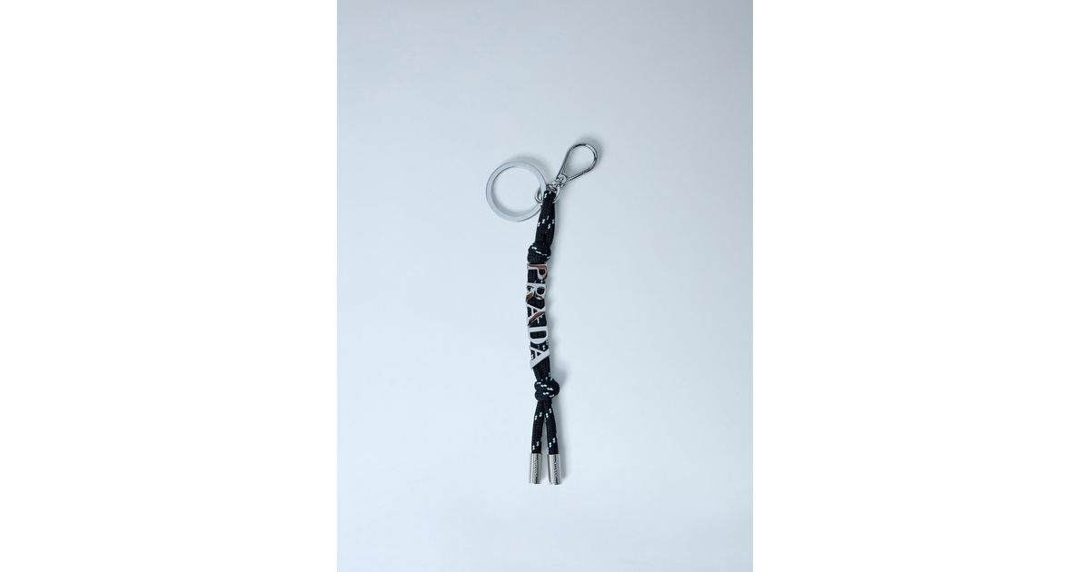 Pradeep Keychain Prada Logo Embellished Keychain in Blue for Men | Lyst