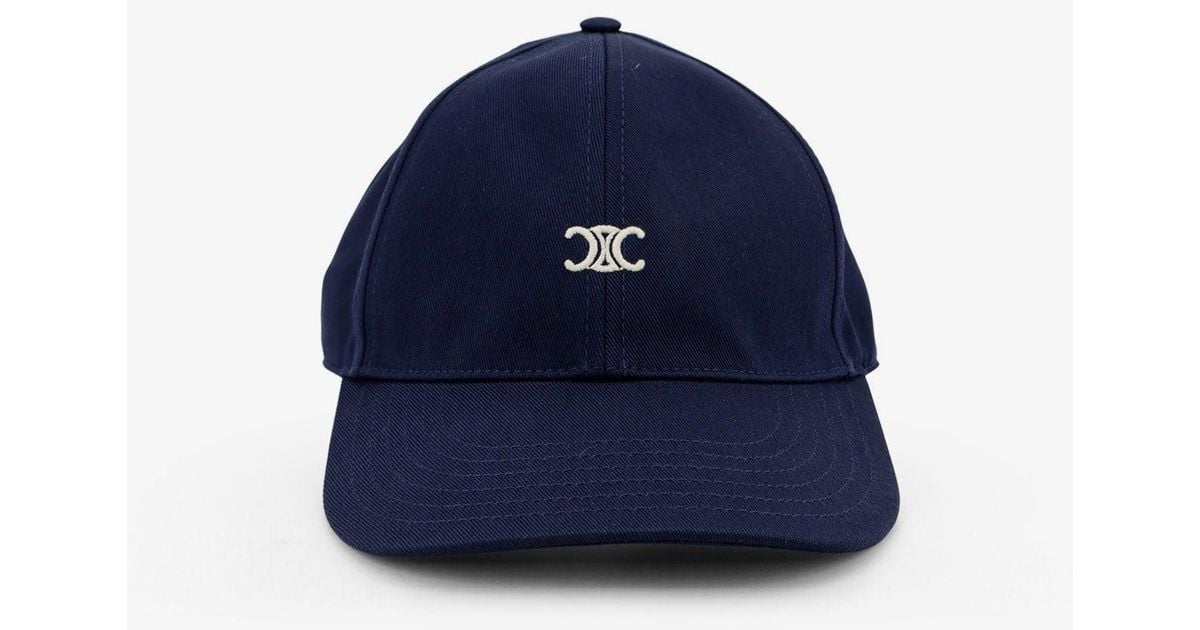 Celine Blue White Cotton Hat #279911C61B vivienne cap IN cotton twill - BEIGE / BLUE | CELINE main image 3