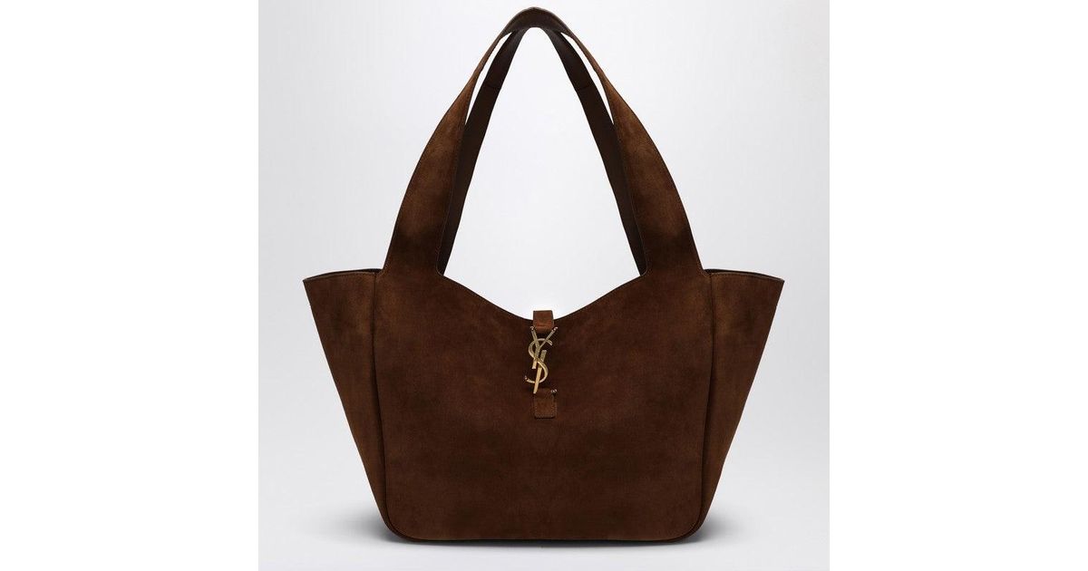 Saint Laurent Bea Caramel Colorued Suede Leather Tote Bag in