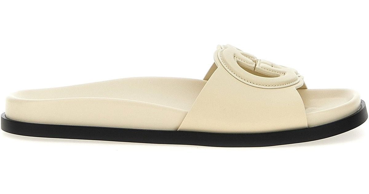 Gucci Logo Cut Out Slides | Lyst