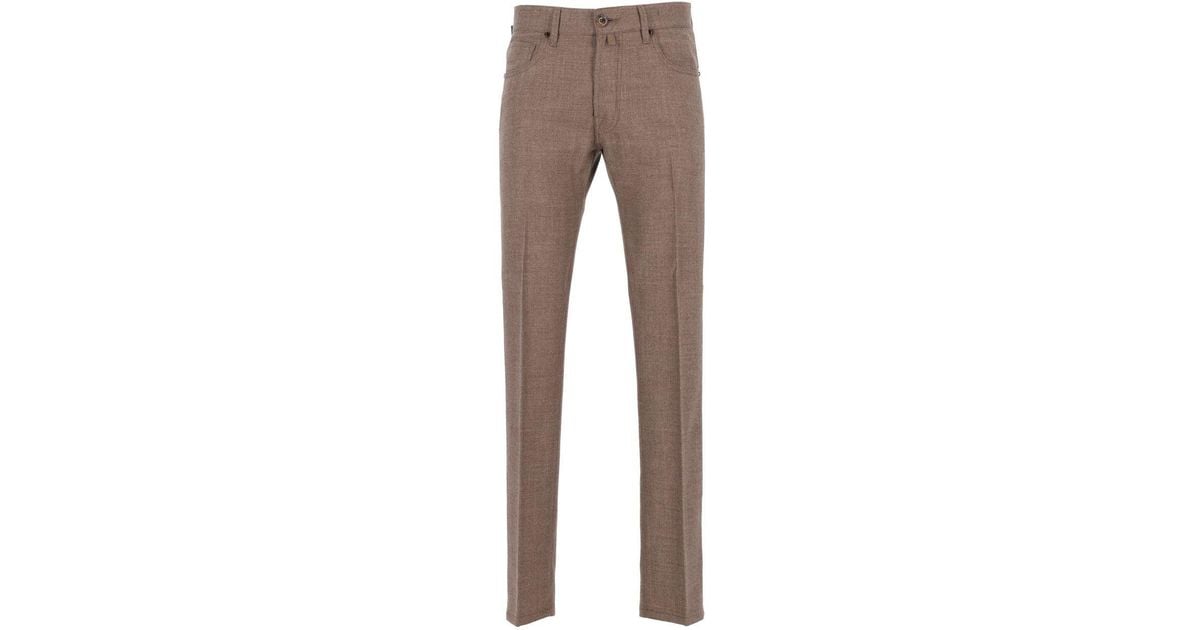 Jacob Cohen "Bard" Slim-Fit Virgin Wool Trousers in Gray for Men | Lyst