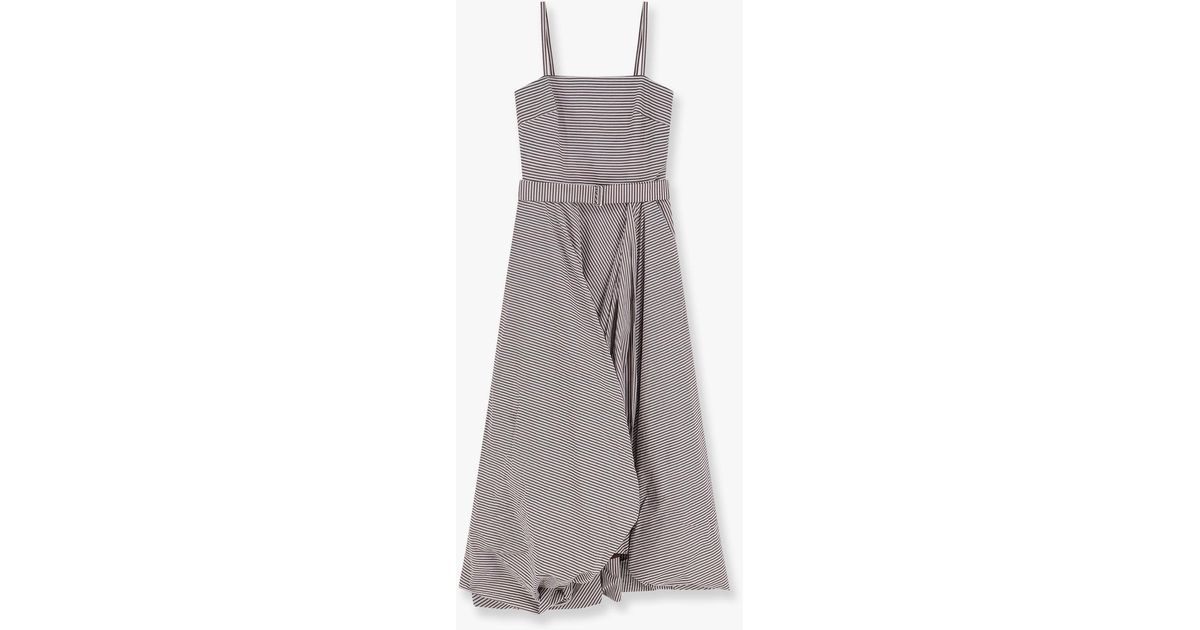 ワンピース BRUNELLO CUCINELLI Striped cotton long dress Brunello Cucinelli - Striped cotton and silk maxi dress
