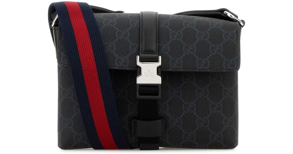 Gucci Gg Supreme Fabric Super Mini Crossbody Bag in Black
