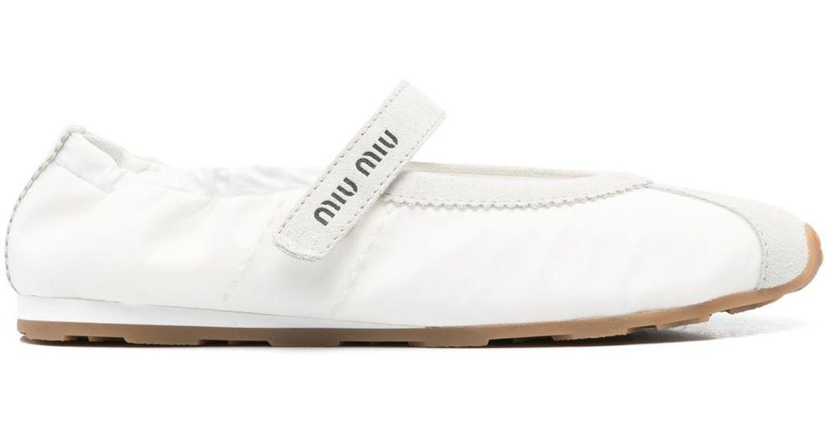Miumiu 26ss Fairy Style Ballet Flats Satin Cowhide