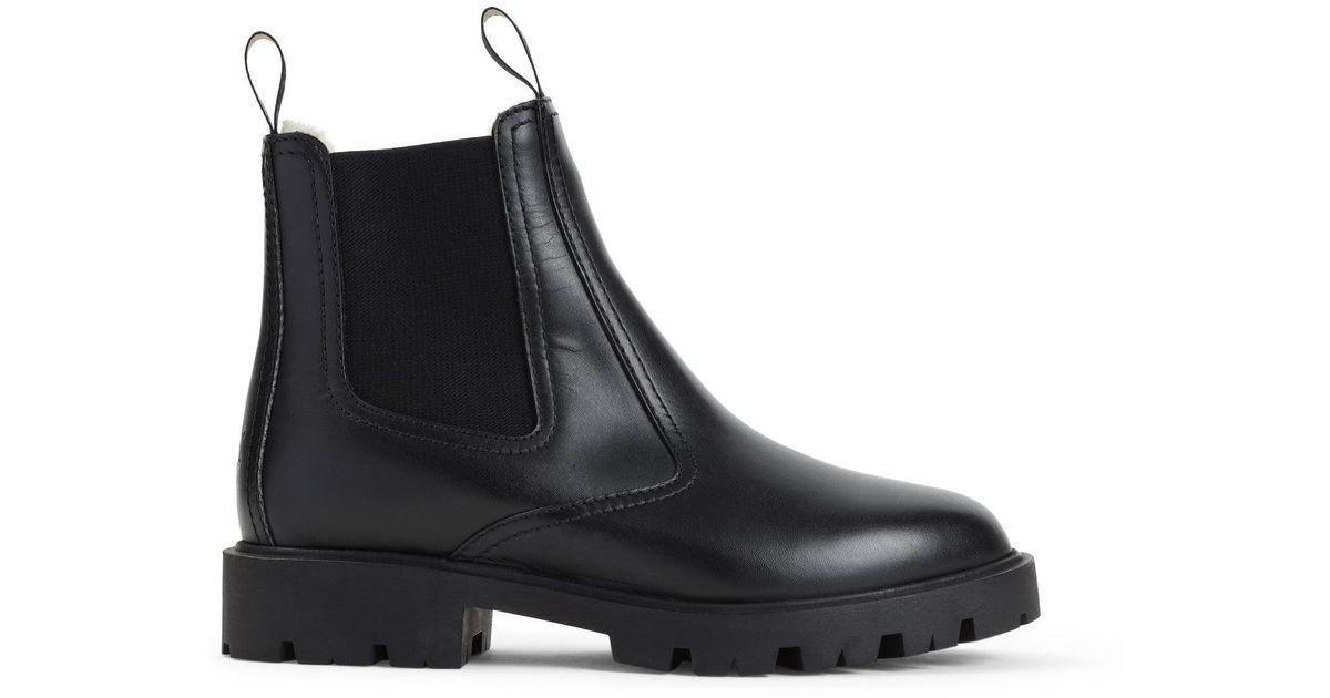 ショートブーツ・ブーティ CELINE Celine Shearling 35 Chelsea Boots (362093554C 38NO) Celine Shearling chelsea boots 35 | The Fashion Square