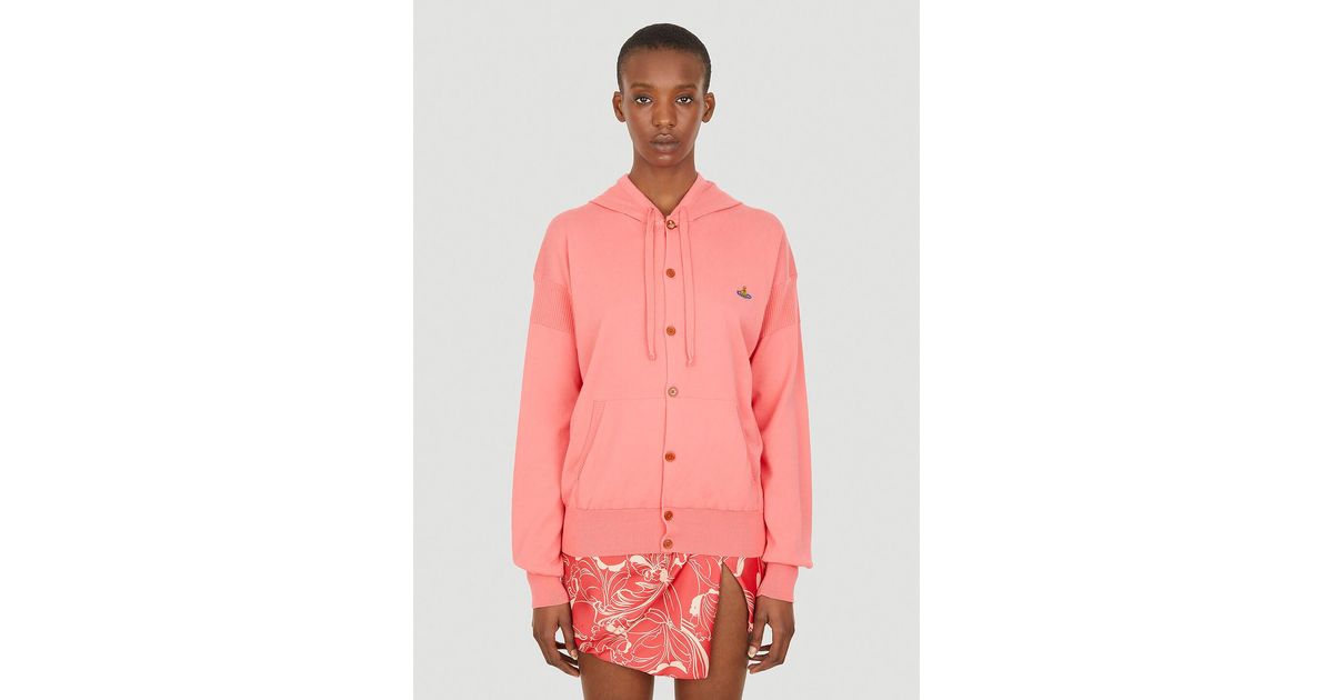 Vivienne Westwood Orb Hooded Cardigan in Pink | Lyst 