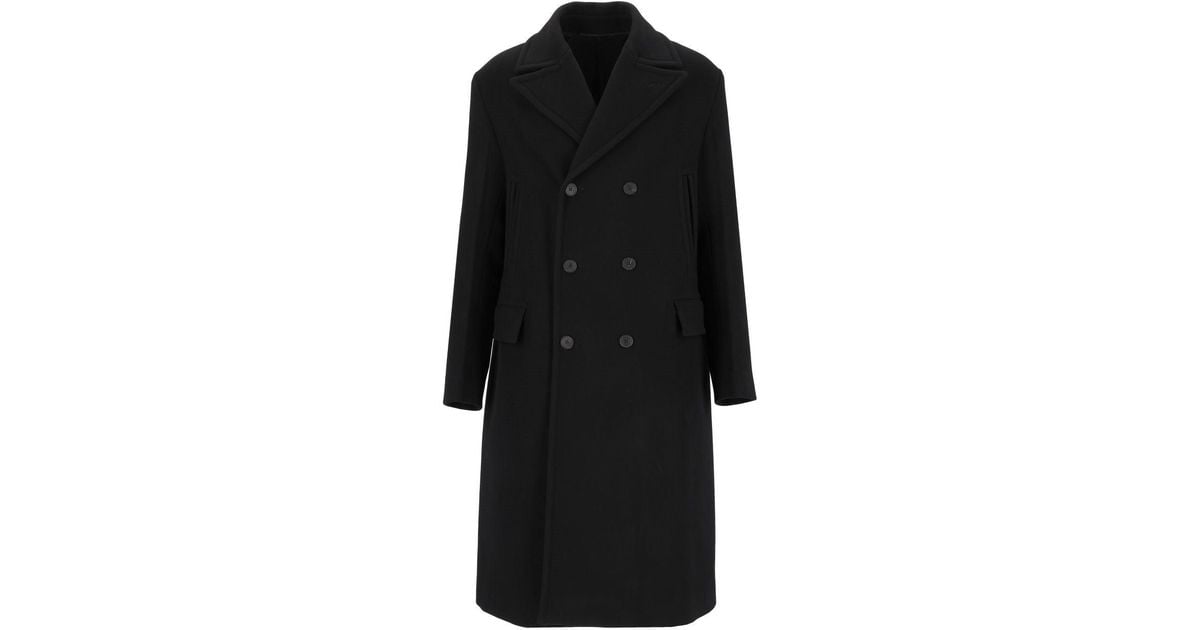 Fendi Wool And Angora Coat in Black for Men | Lyst