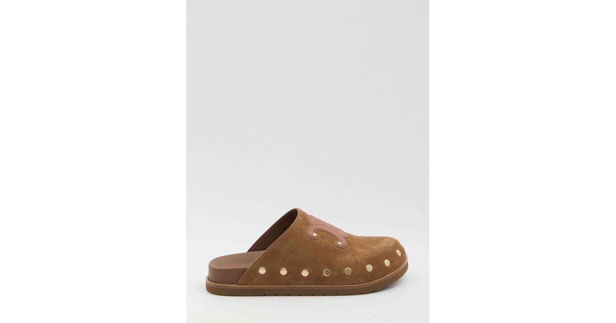 Celine Pitea Clogs in Brown | Lyst