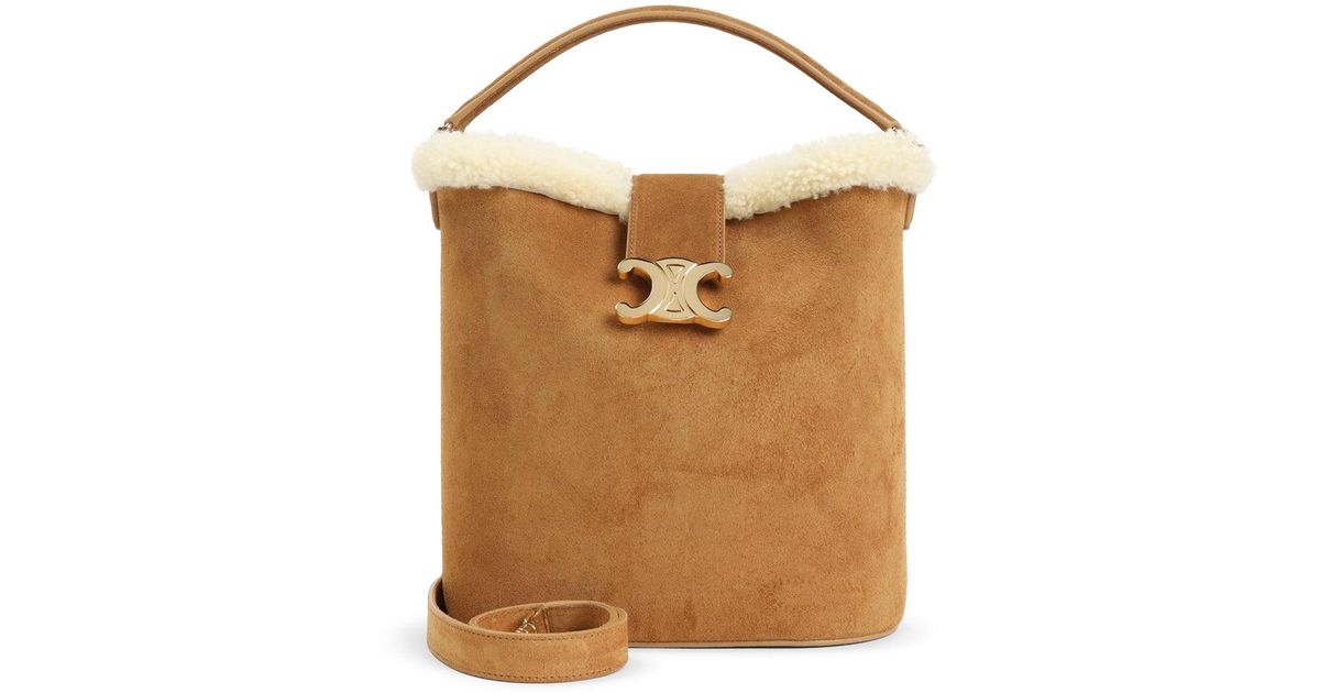 Celine Medium Louise Bucket Bag in Brown | Lyst