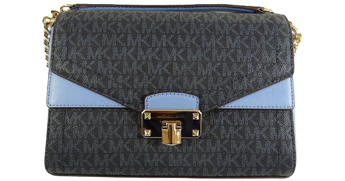 Michael Kors Kinsley Leather Pvc Medium Shoulder Flap Crossbody Bag