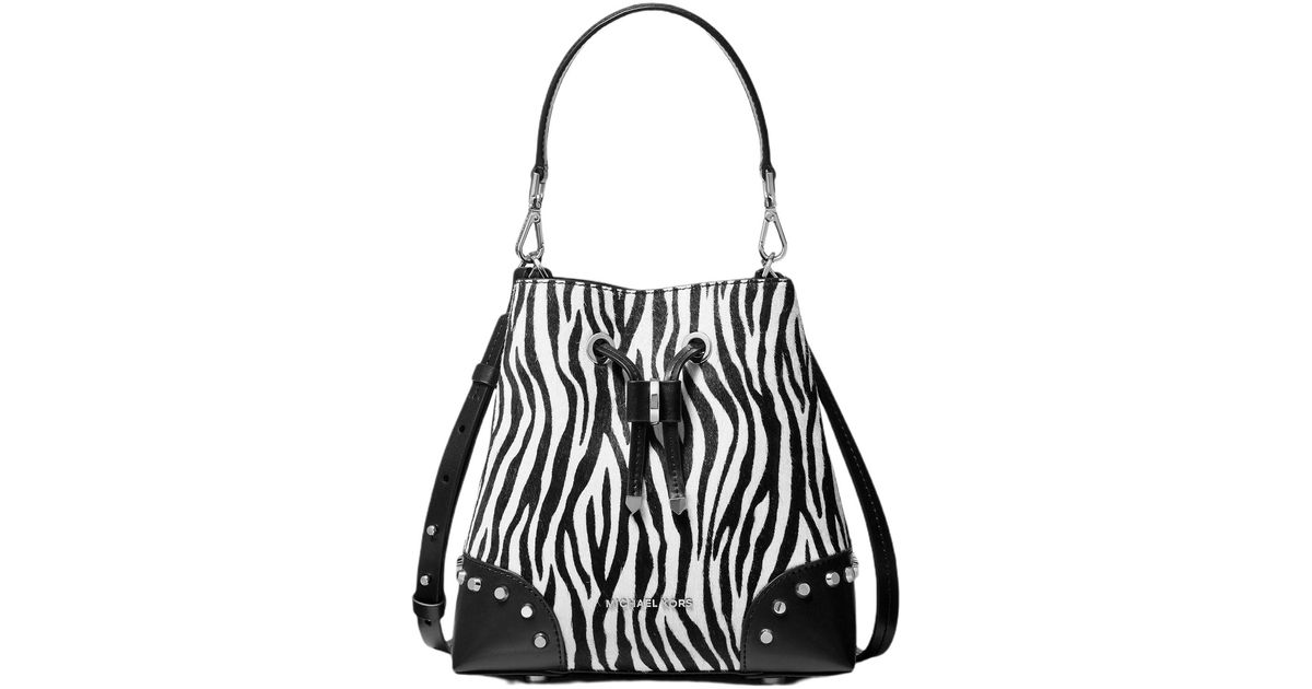 Michael Kors Leather Mercer Small Convertible Bucket Multi Shoulder Bag in Black Save 12