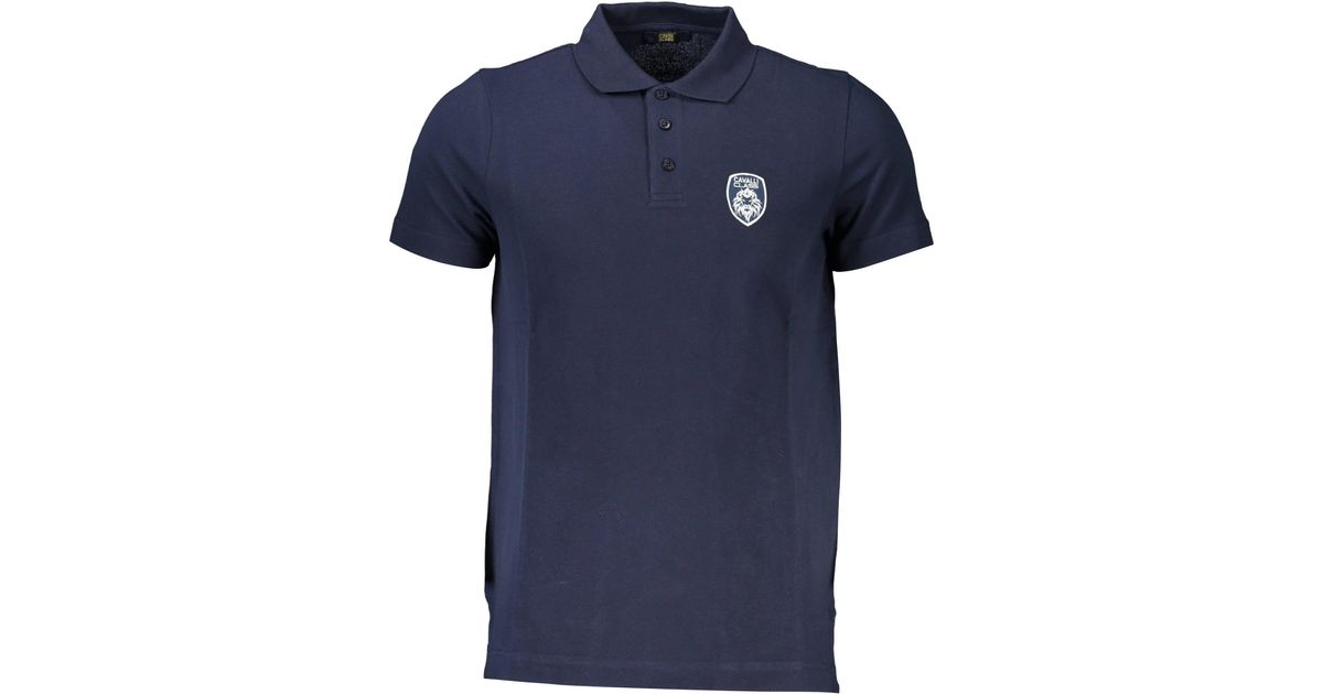 Class Roberto Cavalli Blue Cotton Polo Shirt for Men | Lyst
