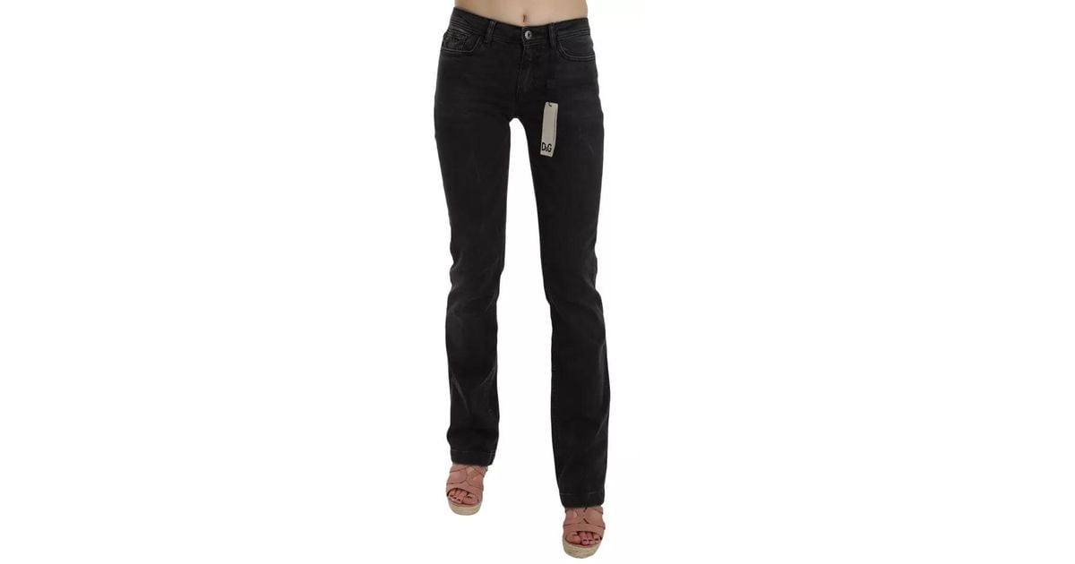 Dolce & Gabbana Slim Fit Cotton Jeans D&G Pants in Black | Lyst