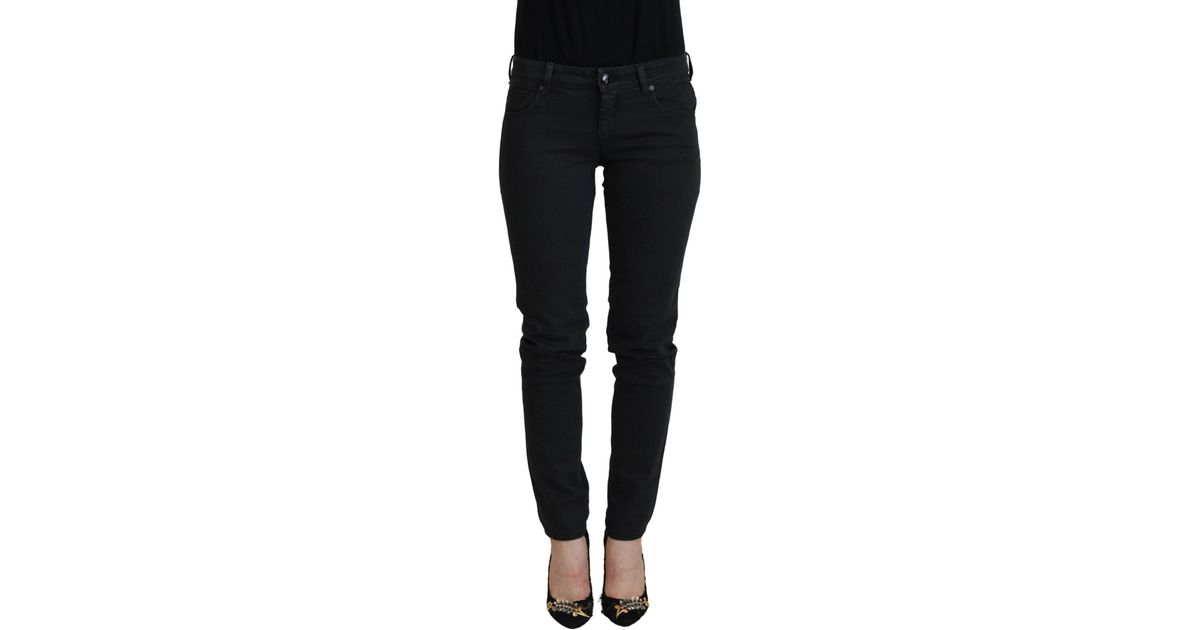 Ermanno Scervino Black Cotton Slim Fit Denim Jeans | Lyst