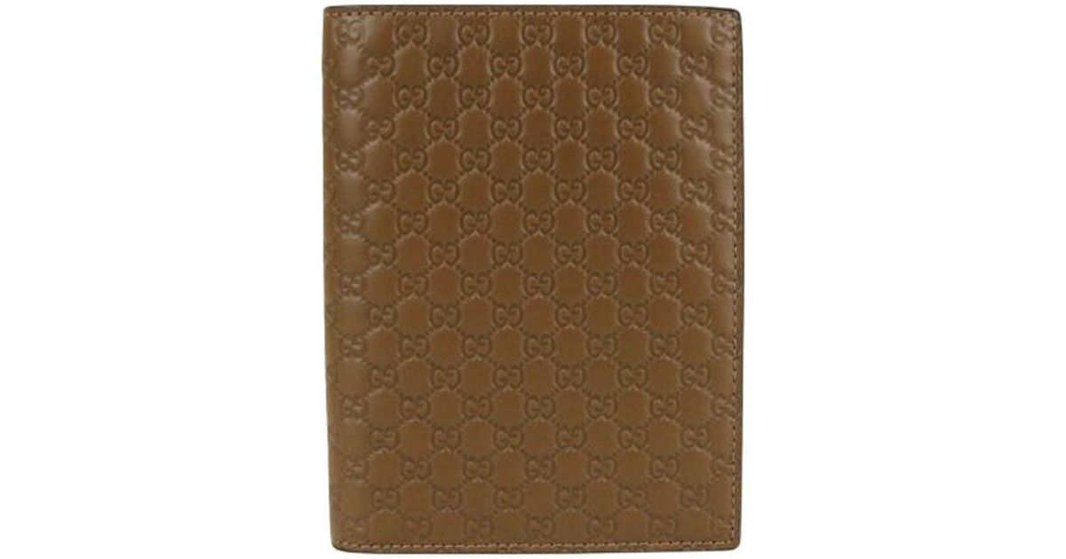 Gucci Microssima Leather Passport Wallet 496948 in Green for Men Lyst