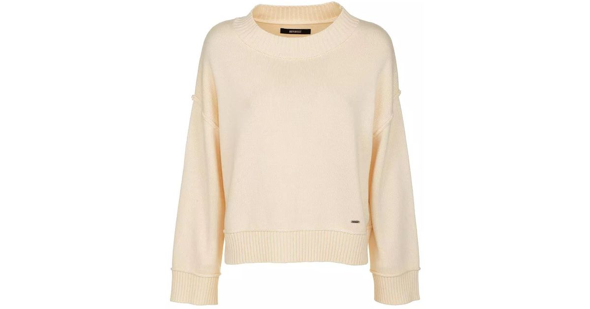 Imperfect Polyester Sweater in Natural Lyst