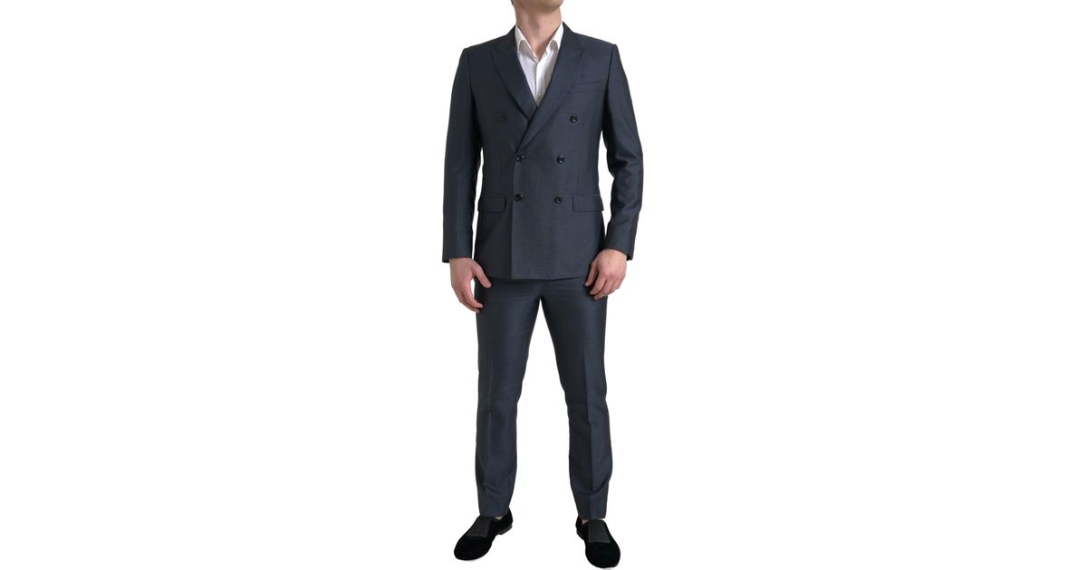 Dolce & Gabbana Blue 2 Piece Double Breasted MARTINI Suit