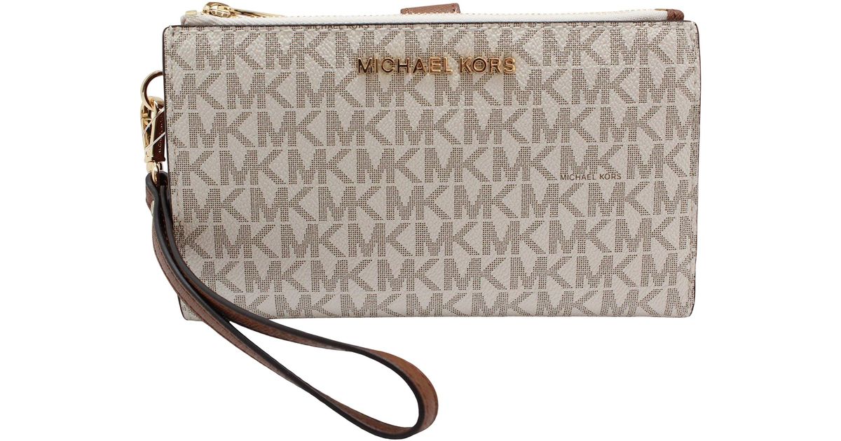 Michael Kors Jet Set Travel Mk Signature Double Zip Wristlet Wallet in