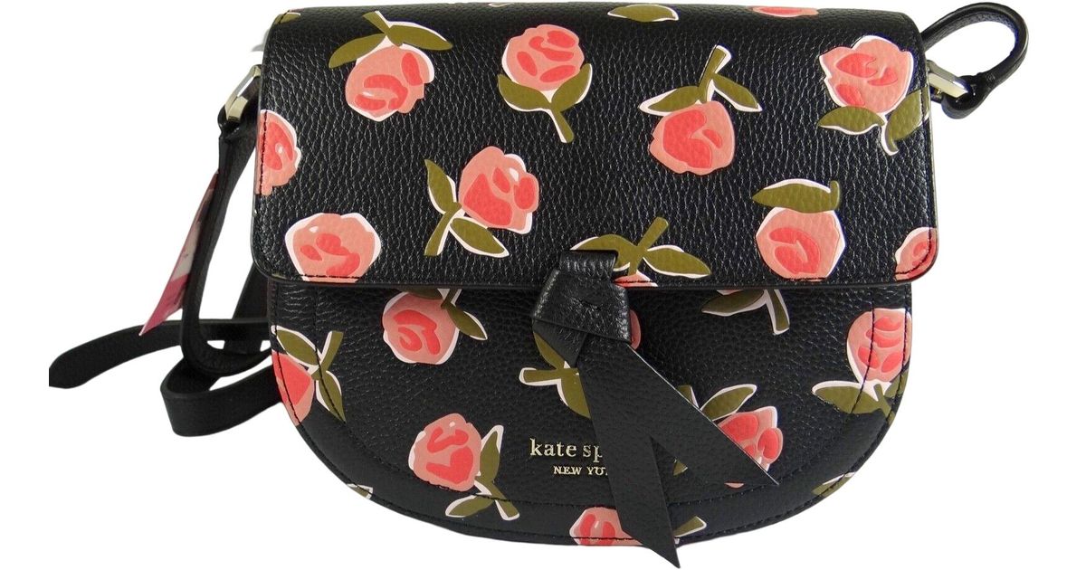 Kate Spade New York Knott Ditsy Embossed Leather Crossbody Bag in Black Lyst UK