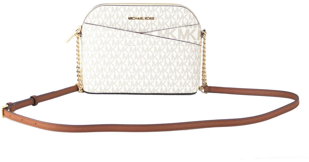 Michael Kors Jet Set Travel Medium Leather X Cross Dome Crossbody