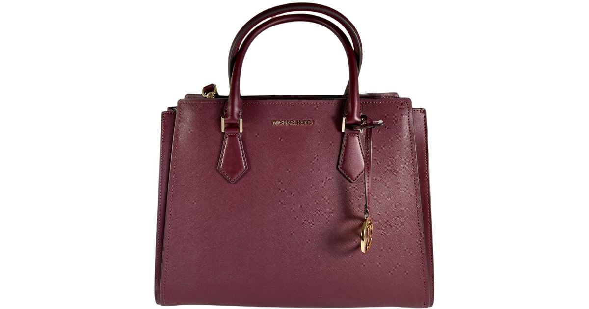 Michael Kors Hope Saffiano Leather Large Satchel Messenger Bag in