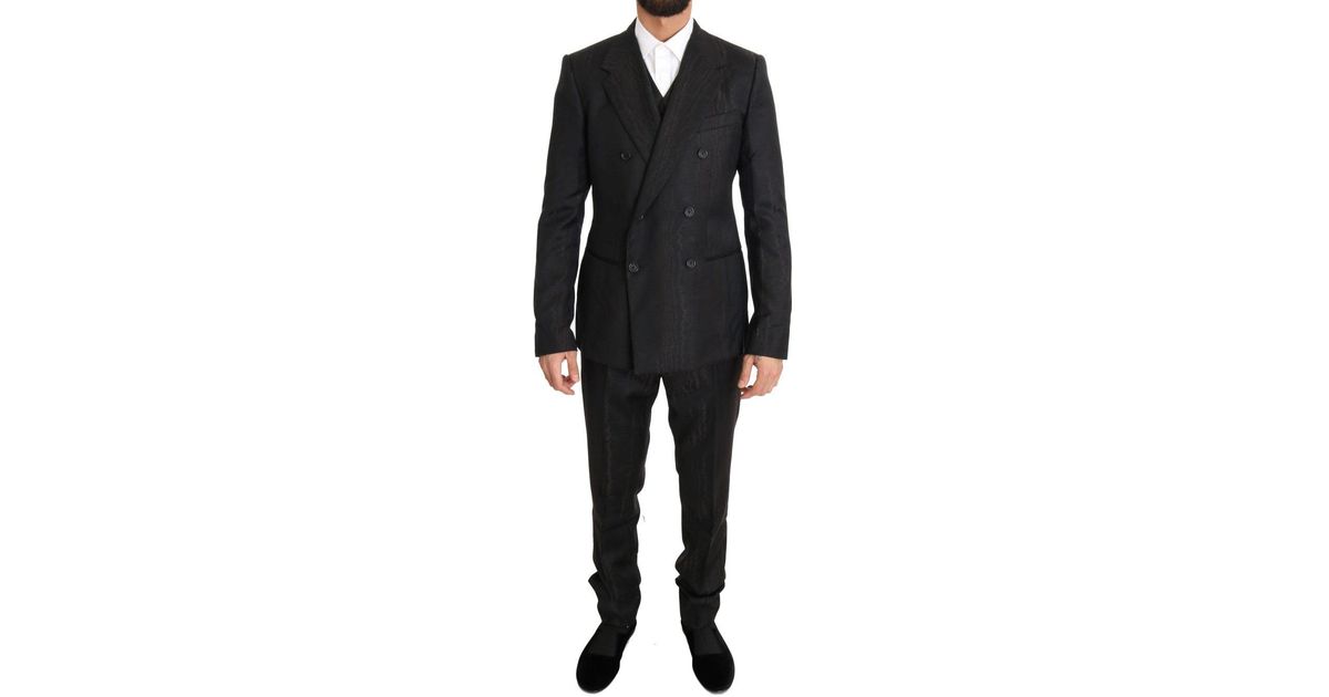 Dolce & Gabbana Wool Double Breasted Slim Fit Suit in Brown for Men ...