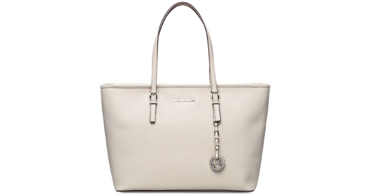 Michael Kors Leather Jet Set Travel Medium Top Zip Multifunction Tote Lyst