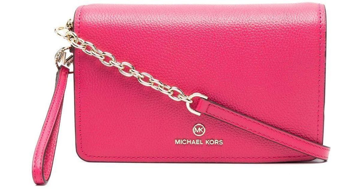 Michael Kors Leather Shoulder Bag in Fuchsia (Pink) | Lyst