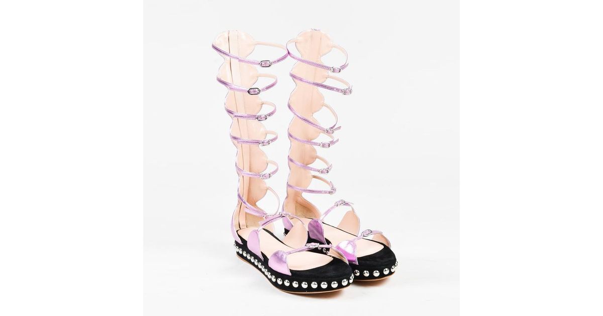 purple gladiator sandals