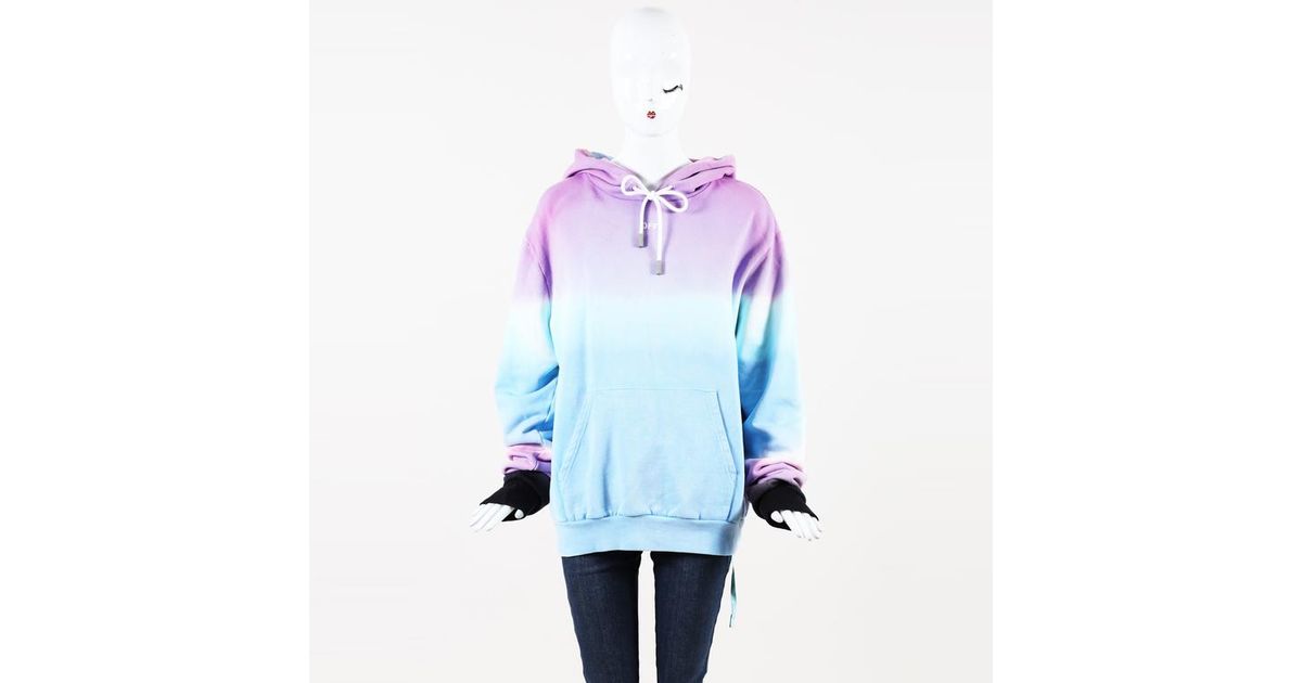 off white blue and purple hoodie