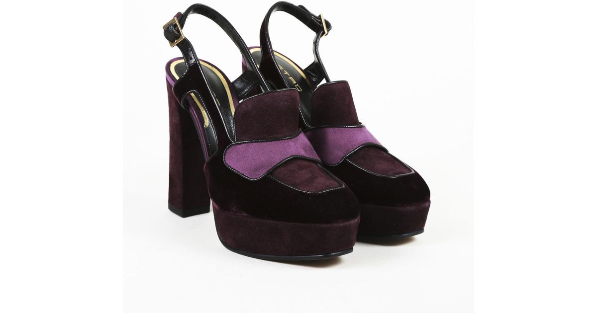 purple slingback pumps