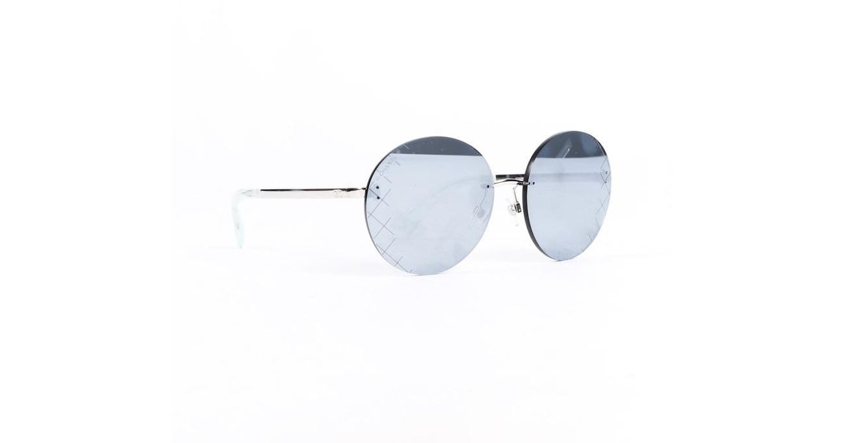 Chanel 4216 Round Mirrored Sunglasses in Silver (Metallic) - Lyst