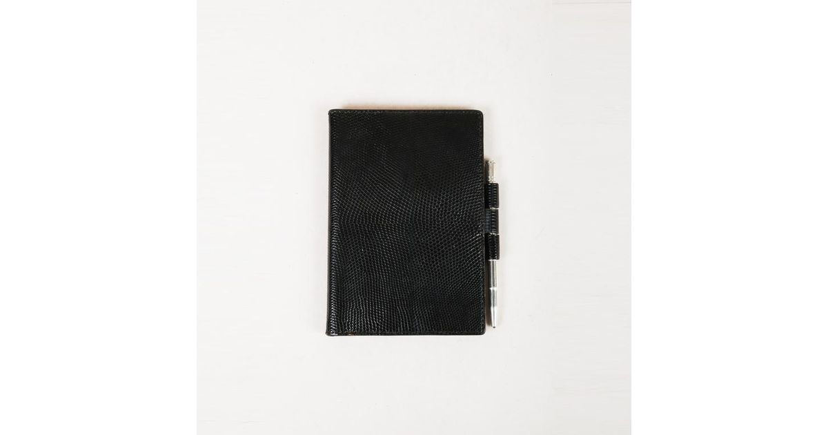 Hermès Vintage Black Lizard Planner Address Book Cover - 