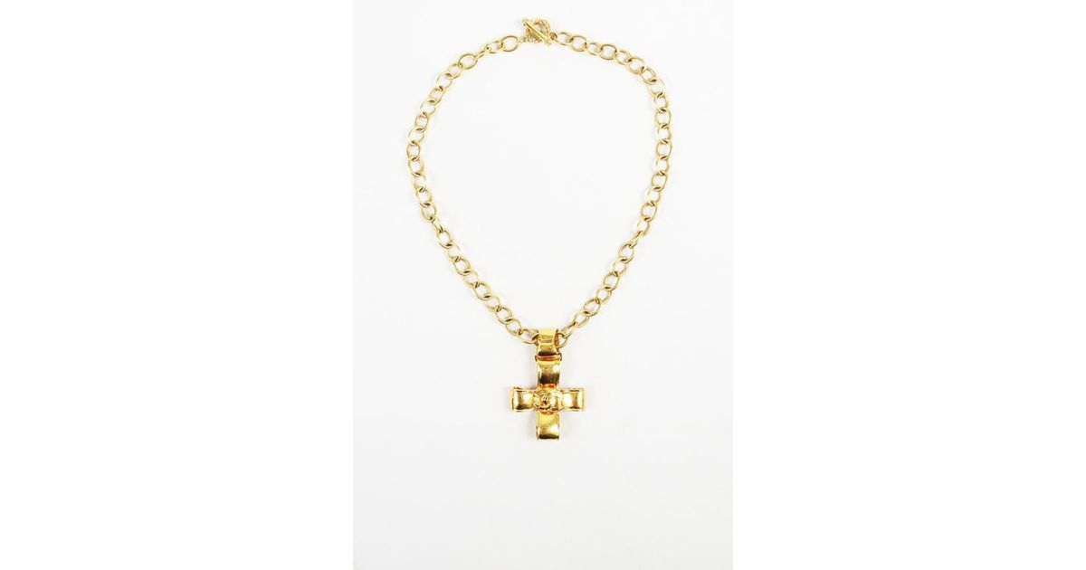 chanel cross necklace