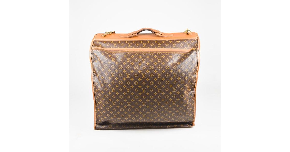 Louis Vuitton Vintage The French Luggage Company Coated Canvas &quot;lv&quot; Garment Bag in Brown - Lyst