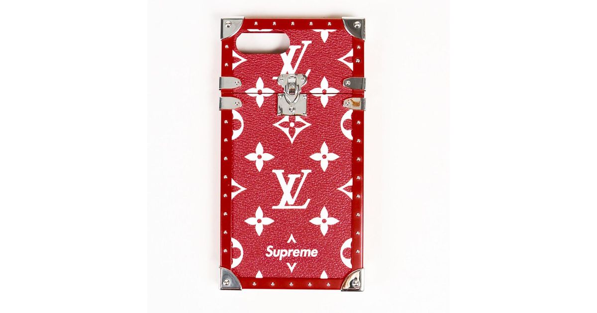 Supreme Louis Vuitton X Red Monogram Coated Canvas &quot;eye Trunk&quot; Iphone 7+ Case - Lyst