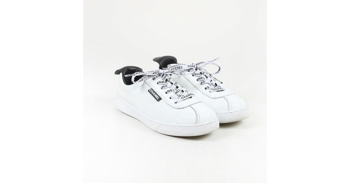 chanel white low top sneakers