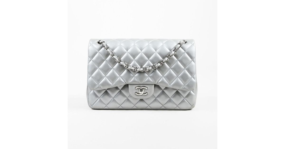 silver chanel bag