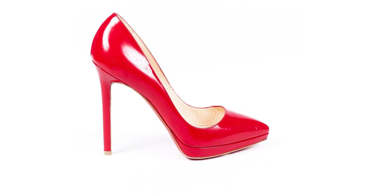 Christian Louboutin Patent Leather Pointed Pumps in Red - Lyst
